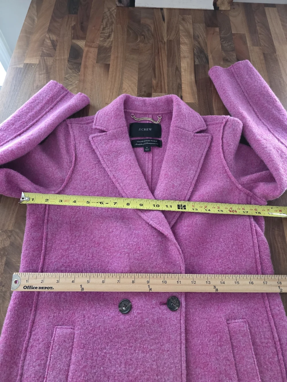 J. Crew Bright Pink Daphne Italian Boiled Wool Coat Size 0 - Picture 7 of 11